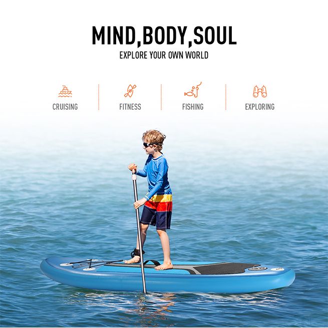 Genki Inflatable SUP Stand Up Paddle Board Paddleboard 180CM Adjustable