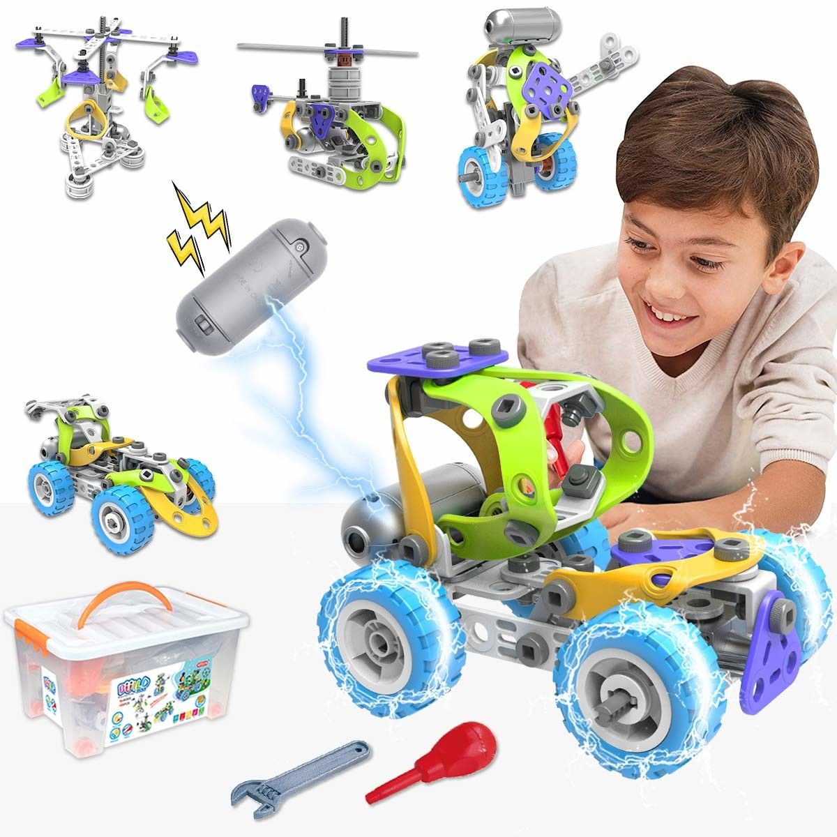 STEM Building Toys 5 in 1 Motorized Educational Construction Building ...