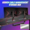 RGB Gaming Desk Carbon Fibre Racer Table Computer Desktop Study Workstation LED 140cm