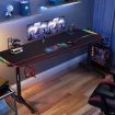 RGB Gaming Desk Carbon Fibre Racer Table Computer Desktop Study Workstation LED 140cm