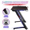 LED Gaming Desk Computer Desktop Carbon Fibre Racer Table Study Workstation RGB 140cm