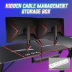 LED Gaming Desk Computer Desktop Carbon Fibre Racer Table Study Workstation RGB 140cm