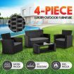 Outdoor Wicker Sofa Garden Lounge Patio Set Rattan Chairs Furniture 4 Pcs