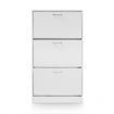 Modern 3-Drawer Shoe Cabinet 45 Pairs Shoe Organizer Rack