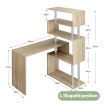 Office Computer Desk L Shaped Rotating Corner Study Home Writing Table 5 Bookshelves Oak