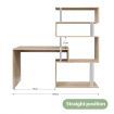 Office Computer Desk L Shaped Rotating Corner Study Home Writing Table 5 Bookshelves Oak