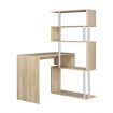 Office Computer Desk L Shaped Rotating Corner Study Home Writing Table 5 Bookshelves Oak