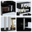 Office Computer Desk L Shaped Rotating Corner Study Home Writing Table 3 Bookshelf 2 Cabinet Black