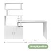 Office Computer Desk L Shaped Rotating Corner Study Home Writing Table 3 Bookshelf 2 Cabinet White