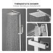 8 Inch Rain Shower Head Hand Held Overhead High Pressure Rainfall Chromed Top Mount Set