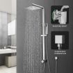 8 Inch Rain Shower Head Hand Held Overhead High Pressure Rainfall Chromed Top Mount Set