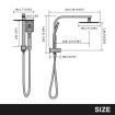 8 Inch Rain Shower Head Hand Held High Pressure Overhead Rainfall Set Chromed Top Mount