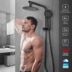 8 Inch Rain Shower Head Overhead Hand Held High Pressure Rainfall Set Round with Chromed Finish