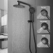 8 Inch Rain Shower Head Overhead Hand Held High Pressure Rainfall Set Round with Chromed Finish