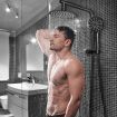 8 Inch Rain Shower Head Overhead Hand Held High Pressure Rainfall Set Round with Chromed Finish