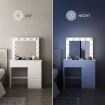 White Dressing Table Dresser Vanity Makeup Table with LED Lighted Mirror and Four Drawers