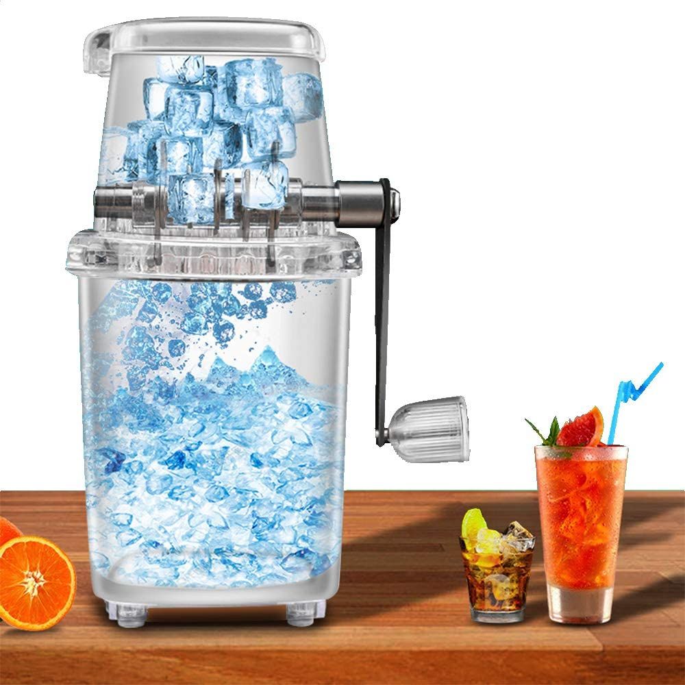 Ice Crusher Machine,Manual Crank Ice Breaker Maker Snow Cone Machine With Stainless Steel Blades For Fast Crushing