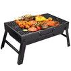 Portable Charcoal Grill, Charcoal BBQ Grill for Camping Picnic,Indoor and Outdoor Charcoal Grill with Smoker Charcoal Grill