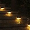 LED Solar Step Lights Outdoor Waterproof Solar Powered Wall Mount Step Lamps For Garden Yard Ground