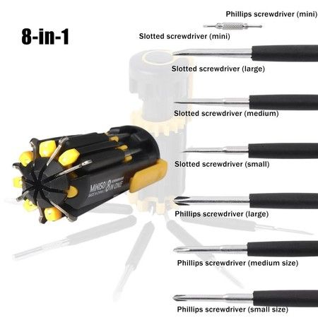 Car Supplies 8 in 1 Screwdriver with LED Flashlight Multifunctional  Portable Car Outdoor Tools Home Accessory