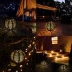 Large Outdoor Waterproof Solar Lanterns with Handle, Outdoor Metal Retro Hanging Solar Lights Halloween Garden & Yard Decorative Lights