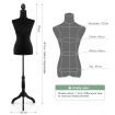 Female Mannequin Display Stand Dummy Model Manikin Dressmakers Dress Form Tripod Base 147-168CM Black
