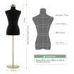 Female Mannequin Torso Display Stand Manikin Dress Form Dressmakers Sewing Fashion Tripod Base 164-180CM Black