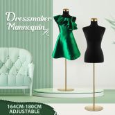Female Mannequin Torso Display Stand Manikin Dress Form Dressmakers Sewing Fashion Tripod Base 164-180CM Black