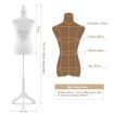 Female Mannequin Dummy Display Stand Dressmakers Manikin Dress Form Torso Tripod Base 147-168CM White