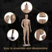 185CM Male Mannequin Full Body Manikin Display Stand Dress Form Adjustable Detachable Skin Tone