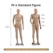 Male Mannequin 185CM Full Body Manikin Display Stand Dress Form Adjustable Detachable Skin Tone