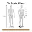 Male Mannequin 185CM Full Body Manikin Display Stand Dress Form Adjustable Detachable White