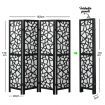 4 Panel Room Divider Screen Privacy Separator Stand Wooden Partition Portable Black and White