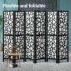 6 Panel Room Divider Privacy Screen Separator Wooden Partition Stand Folding Black and White
