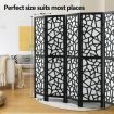 6 Panel Room Divider Privacy Screen Separator Wooden Partition Stand Folding Black and White