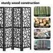 6 Panel Room Divider Privacy Screen Separator Wooden Partition Stand Folding Black and White