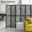6 Panel Room Divider Privacy Screen Separator Wooden Partition Stand Folding Black and White
