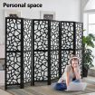 6 Panel Room Divider Privacy Screen Separator Wooden Partition Stand Folding Black and White