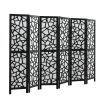 6 Panel Room Divider Privacy Screen Separator Wooden Partition Stand Folding Black and White