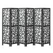 6 Panel Room Divider Privacy Screen Separator Wooden Partition Stand Folding Black and White