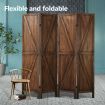 4 Panel Room Divider Privacy Screen Separator Stand Partition Timber Folding Portable Charcoal