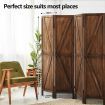 4 Panel Room Divider Privacy Screen Separator Stand Partition Timber Folding Portable Charcoal