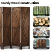 4 Panel Room Divider Privacy Screen Separator Stand Partition Timber Folding Portable Charcoal