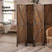 4 Panel Room Divider Privacy Screen Separator Stand Partition Timber Folding Portable Charcoal