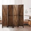 4 Panel Room Divider Privacy Screen Separator Stand Partition Timber Folding Portable Charcoal