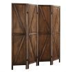 4 Panel Room Divider Privacy Screen Separator Stand Partition Timber Folding Portable Charcoal