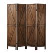 4 Panel Room Divider Privacy Screen Separator Stand Partition Timber Folding Portable Charcoal