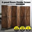 6 Panel Room Divider Privacy Screen Separator Stand Wooden Partition Folding Portable Charcoal