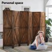 6 Panel Room Divider Privacy Screen Separator Stand Wooden Partition Folding Portable Charcoal
