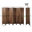 6 Panel Room Divider Privacy Screen Separator Stand Wooden Partition Folding Portable Charcoal